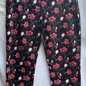 Floral Black and Red Pants